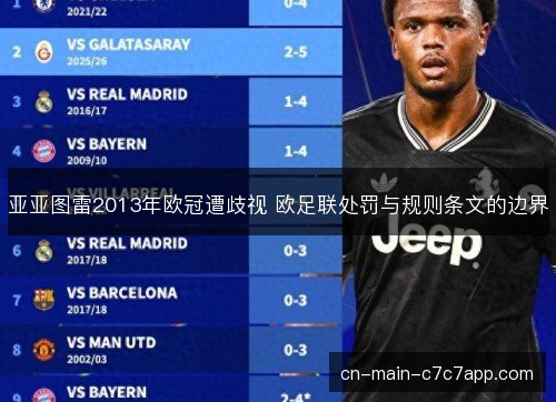 亚亚图雷2013年欧冠遭歧视 欧足联处罚与规则条文的边界